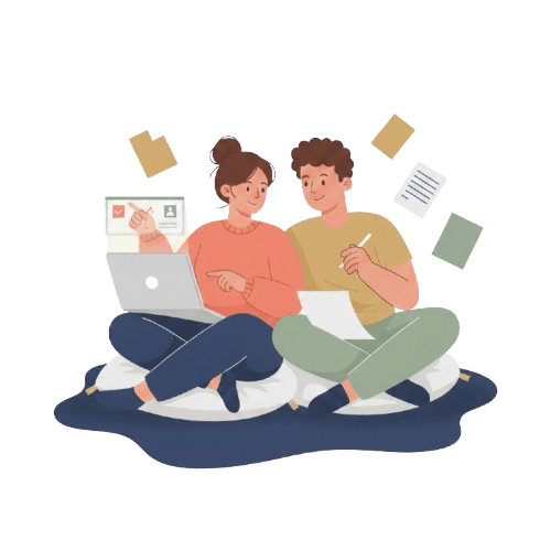 Team working together on documents